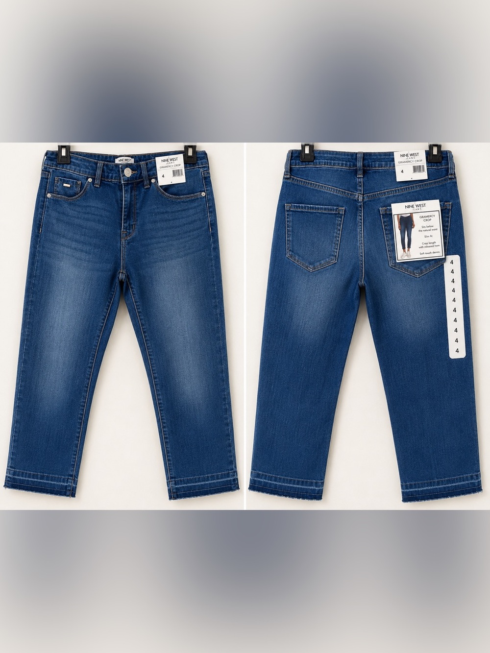 Nine West Medium Blue Jeans NWT wash released hem